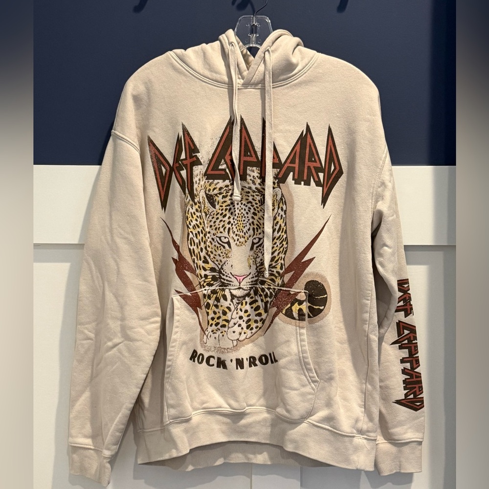 Def Leppard Beige Hoodie